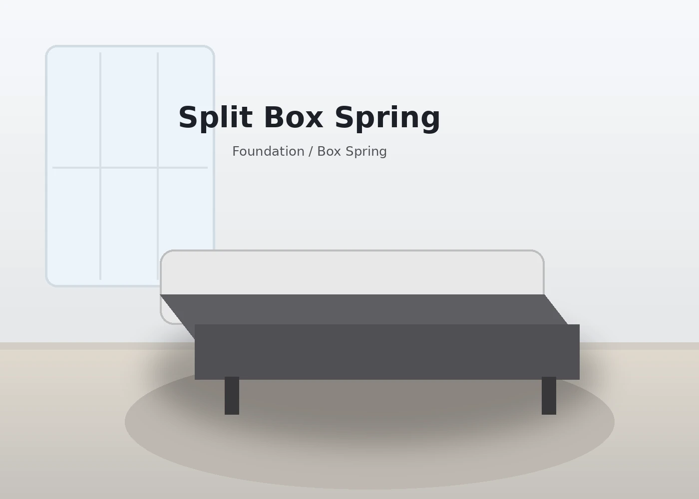 Split box spring foundation product render