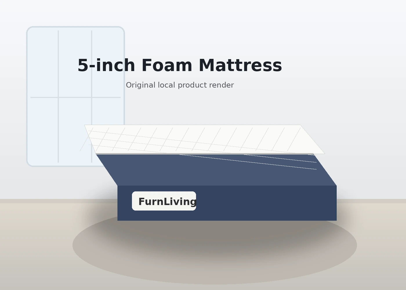 5-inch foam mattress product render
