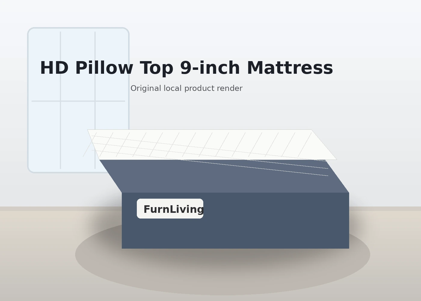 HD Pillow Top 9-inch mattress product render