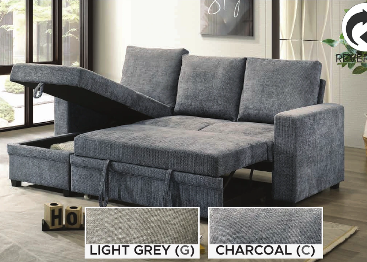 T1248 pull-out storage sofa sectional