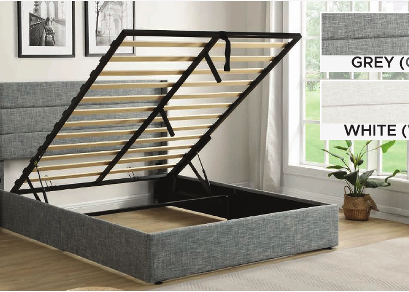 T2160 panel wing lift-up storage bed