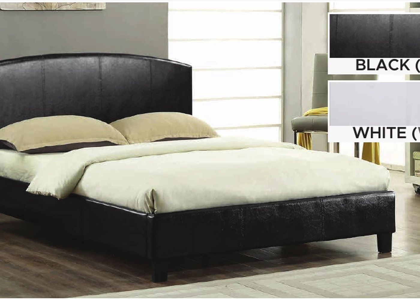 T2350 leatherette platform bed
